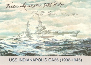 Commerorative card signed by survivor Victor Buckett and rescuer Roy McLendon.